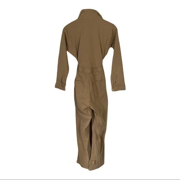 Good American The On Duty Tie Waist Jumpsuit in Khaki Tan Size 1 (Small) - Picture 9 of 10